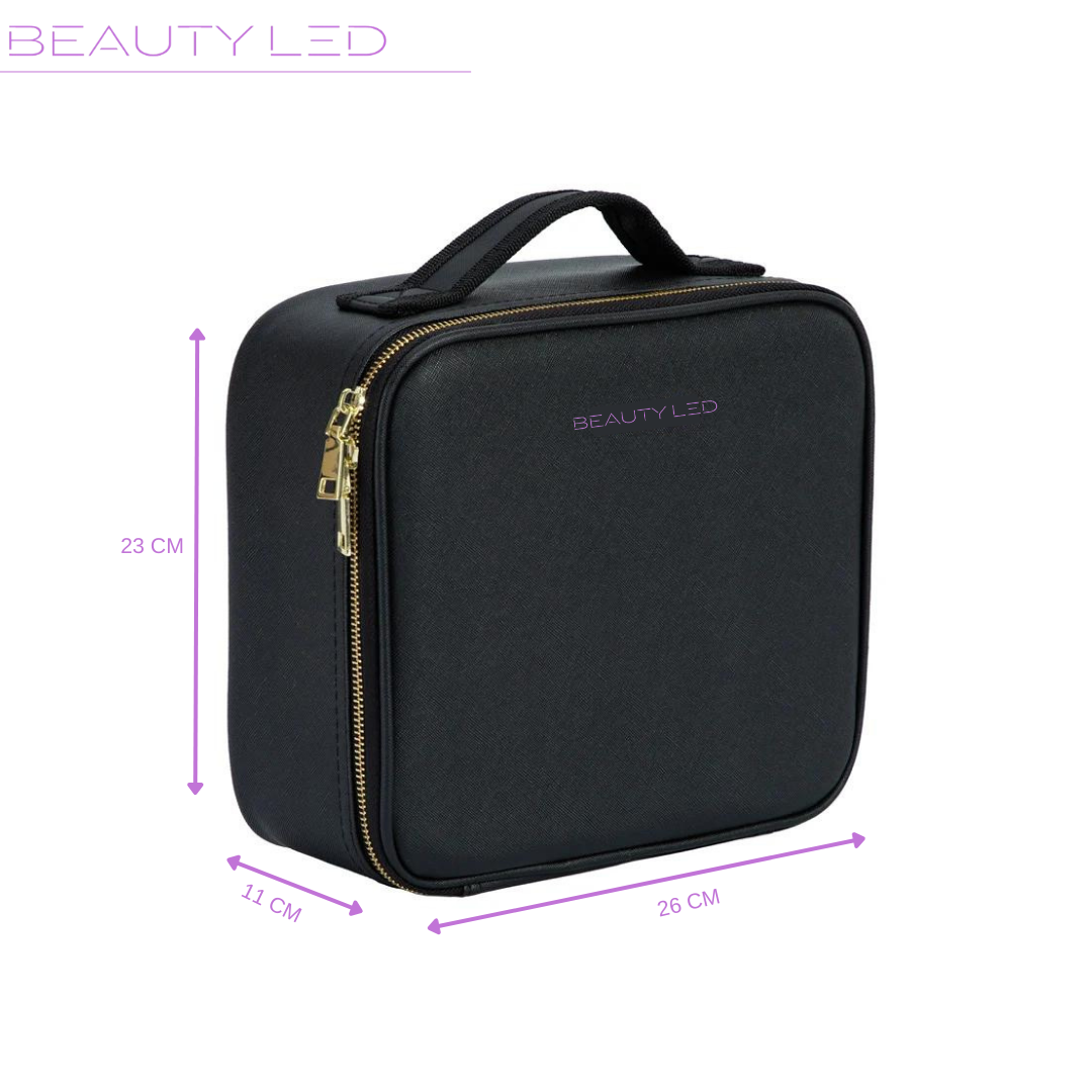 Makeup bag with BeautyLED® LED mirror