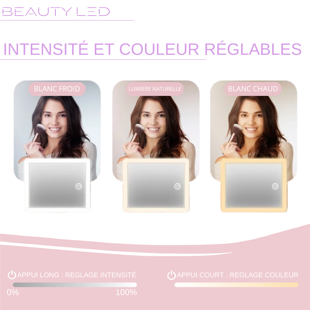 Makeup bag with BeautyLED® LED mirror